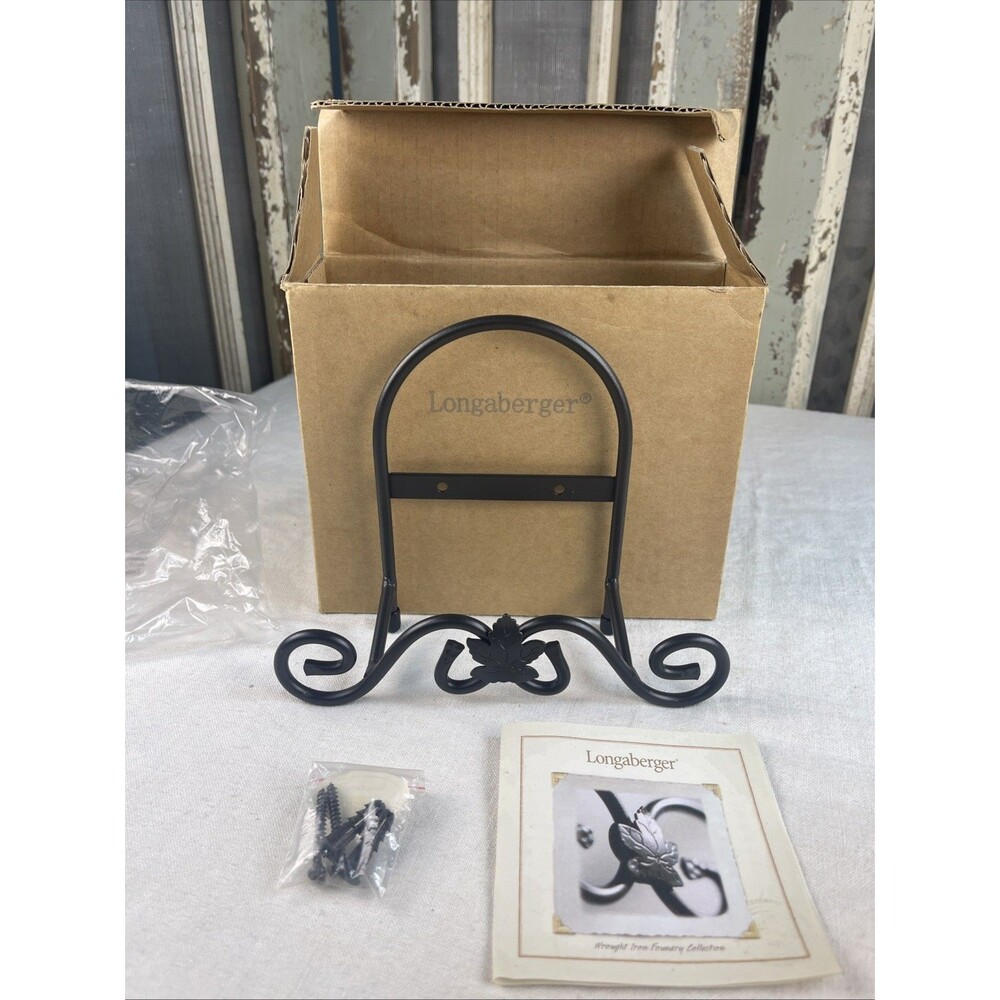 Longaberger Wrought Iron Easel Plate Stand Wall or Tabletop Stand   NIB #71361